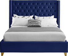 Load image into Gallery viewer, Barolo Navy Velvet Full Bed
