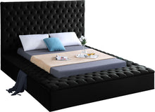 Load image into Gallery viewer, Bliss Black Velvet Queen Bed (3 Boxes) image
