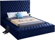Load image into Gallery viewer, Bliss Navy Velvet Queen Bed (3 Boxes) image
