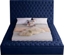 Load image into Gallery viewer, Bliss Navy Velvet King Bed (3 Boxes)
