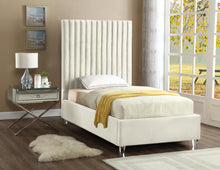 Load image into Gallery viewer, Candace Cream Velvet Twin Bed
