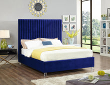 Load image into Gallery viewer, Candace Navy Velvet Full Bed
