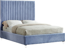 Load image into Gallery viewer, Candace Sky Blue Velvet Full Bed image
