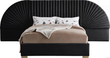 Load image into Gallery viewer, Cleo Black Velvet King Bed (3 Boxes) image
