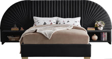 Load image into Gallery viewer, Cleo Black Velvet King Bed (3 Boxes)
