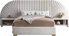 Load image into Gallery viewer, Cleo Cream Velvet King Bed (3 Boxes)
