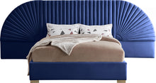 Load image into Gallery viewer, Cleo Navy Velvet King Bed (3 Boxes) image
