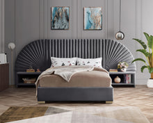 Load image into Gallery viewer, Cleo Grey Velvet King Bed (3 Boxes)
