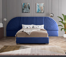 Load image into Gallery viewer, Cleo Navy Velvet King Bed (3 Boxes)
