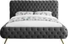 Load image into Gallery viewer, Delano Grey Velvet King Bed
