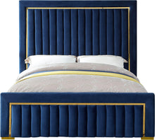Load image into Gallery viewer, Dolce Navy Velvet King Bed (3 Boxes)
