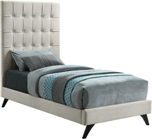 Load image into Gallery viewer, Elly Cream Velvet Twin Bed image
