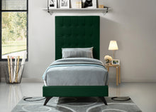 Load image into Gallery viewer, Elly Green Velvet Twin Bed
