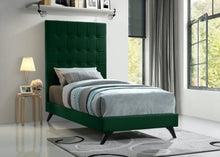 Load image into Gallery viewer, Elly Green Velvet Twin Bed
