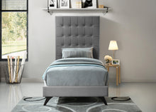 Load image into Gallery viewer, Elly Grey Velvet Twin Bed
