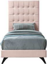 Load image into Gallery viewer, Elly Pink Velvet Twin Bed

