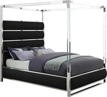 Load image into Gallery viewer, Encore Black Faux Leather King Bed (4 Boxes) image
