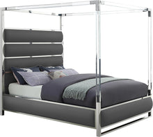 Load image into Gallery viewer, Encore Grey Faux Leather King Bed (4 Boxes) image
