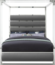 Load image into Gallery viewer, Encore Grey Faux Leather King Bed (4 Boxes)

