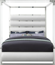 Load image into Gallery viewer, Encore White Faux Leather King Bed (4 Boxes)
