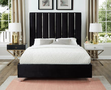 Load image into Gallery viewer, Enzo Black Velvet King Bed
