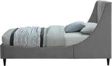 Load image into Gallery viewer, Eva Grey Velvet Twin Bed
