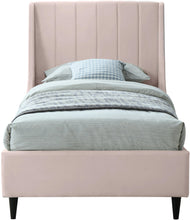 Load image into Gallery viewer, Eva Pink Velvet Twin Bed
