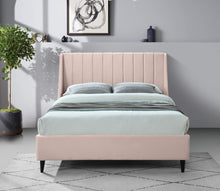 Load image into Gallery viewer, Eva Pink Velvet Full Bed

