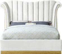 Load image into Gallery viewer, Flora White Velvet King Bed (3 Boxes)
