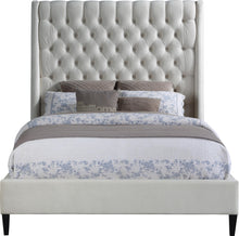 Load image into Gallery viewer, Fritz Cream Velvet Queen Bed
