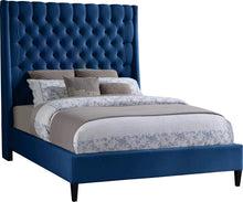 Load image into Gallery viewer, Fritz Navy Velvet Full Bed image
