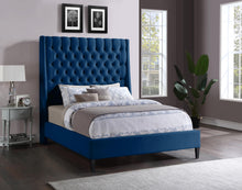 Load image into Gallery viewer, Fritz Navy Velvet Full Bed
