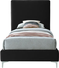 Load image into Gallery viewer, Geri Black Velvet Twin Bed
