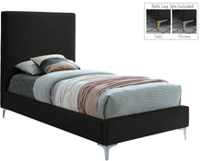 Load image into Gallery viewer, Geri Black Velvet Twin Bed
