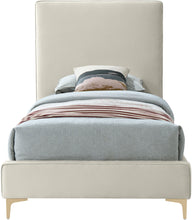 Load image into Gallery viewer, Geri Cream Velvet Twin Bed

