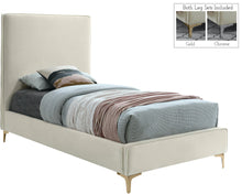 Load image into Gallery viewer, Geri Cream Velvet Twin Bed image
