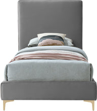 Load image into Gallery viewer, Geri Grey Velvet Twin Bed
