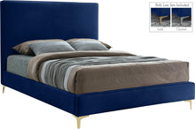 Load image into Gallery viewer, Geri Navy Velvet Queen Bed image
