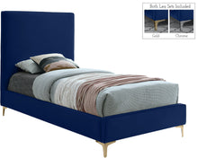 Load image into Gallery viewer, Geri Navy Velvet Twin Bed image
