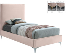 Load image into Gallery viewer, Geri Pink Velvet Twin Bed
