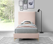 Load image into Gallery viewer, Geri Pink Velvet Twin Bed
