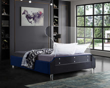 Load image into Gallery viewer, Ghost Navy Velvet Queen Bed
