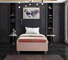 Load image into Gallery viewer, Ghost Pink Velvet Twin Bed
