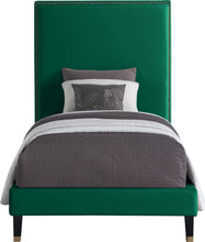 Load image into Gallery viewer, Harlie Green Velvet Twin Bed
