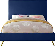Load image into Gallery viewer, Jasmine Navy Velvet Full Bed
