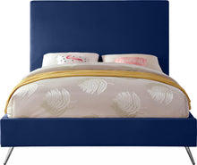 Load image into Gallery viewer, Jasmine Navy Velvet Queen Bed
