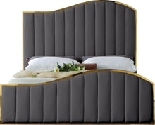 Load image into Gallery viewer, Jolie Grey Velvet King Bed (3 Boxes)
