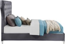 Load image into Gallery viewer, Kira Grey Velvet King Bed
