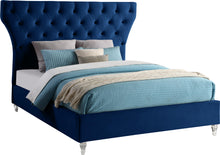 Load image into Gallery viewer, Kira Navy Velvet King Bed image
