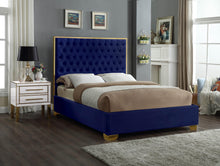 Load image into Gallery viewer, Lana Navy Velvet Full Bed
